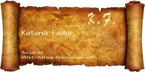 Katona Fodor névjegykártya